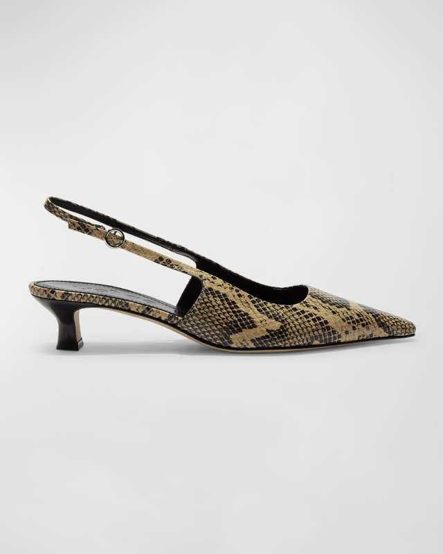 Catrina Snake-Embossed Slingback Pumps