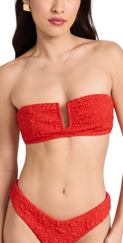 MARA HOFFMAN Cruz Bikini Top Red