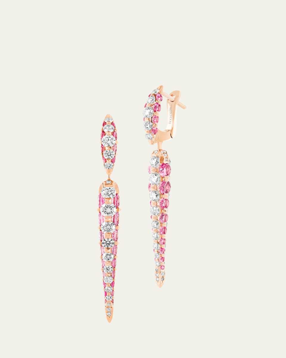 Merveilles Rose Icicle Diamond Earrings in 18K Rose Gold, Small