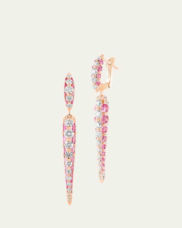 Merveilles Rose Icicle Diamond Earrings in 18K Rose Gold, Small