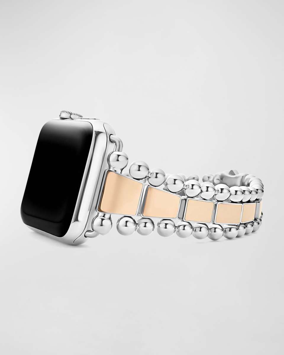 Smart Caviar Two-Tone Stainless Steel and 18k Rose Gold Apple Watch Bracelet, 42mm-49