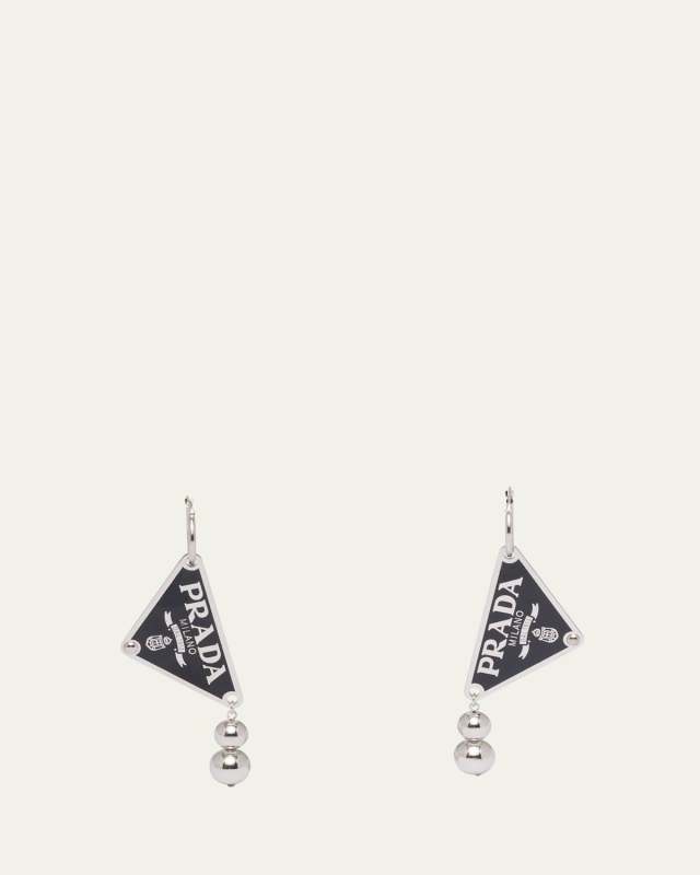 Triangle Sterling Silver Ball Drop Earrings