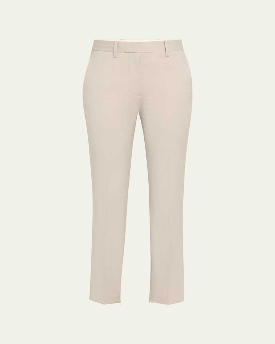 Cropped Slim Zip-Cuff Pants