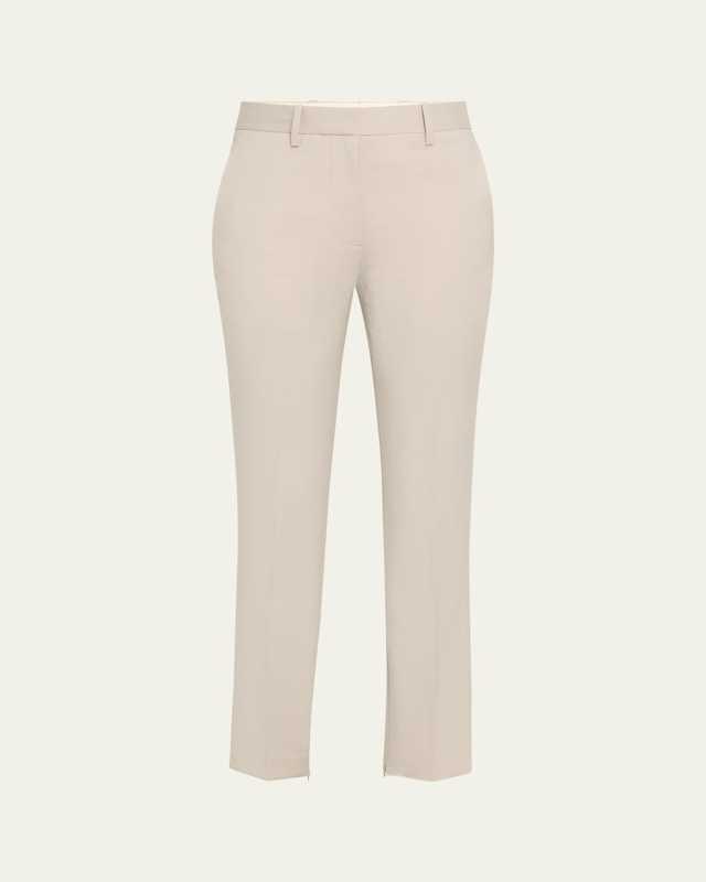 Cropped Slim Zip-Cuff Pants