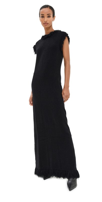 Proenza Schouler Toni Dress in Textured Knits Black