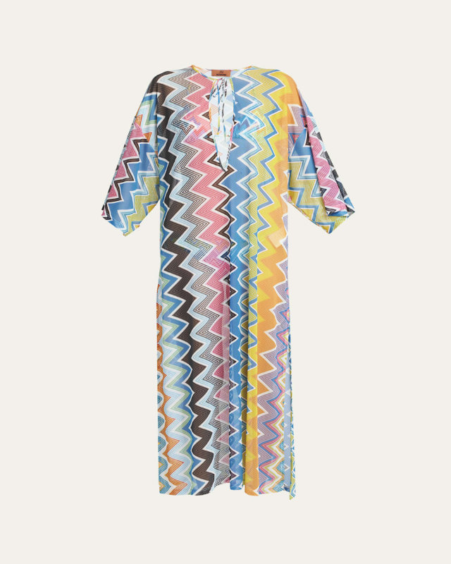 Macro Chevron Kaftan Coverup