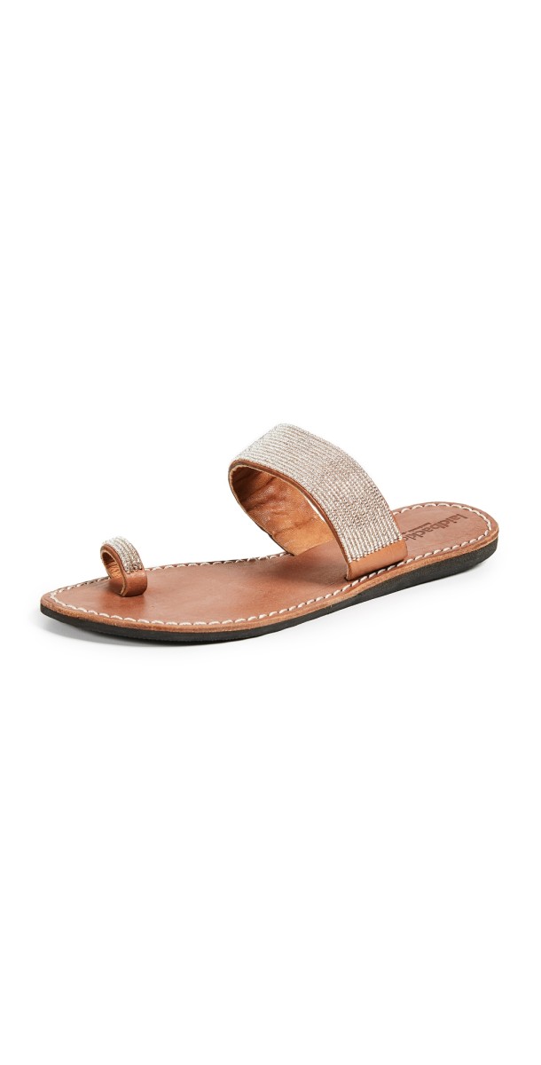Laidback London Trent Toe Ring Sandals Brown/Silver