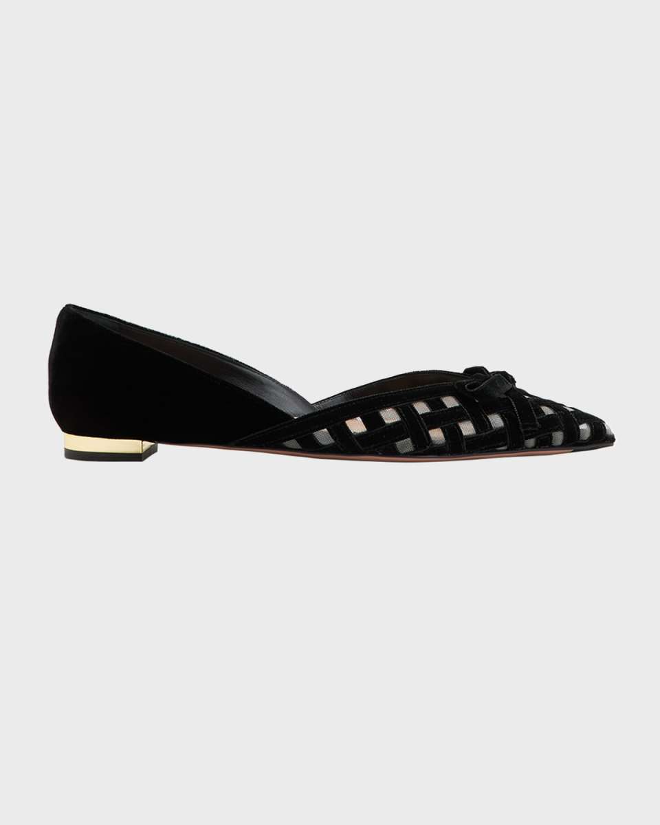 Romance Velvet Bow Ballerina Flats