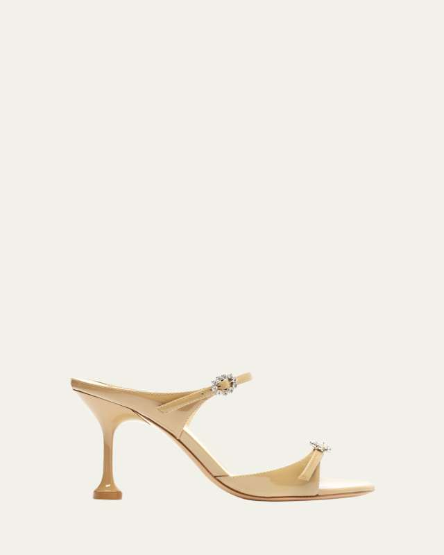 Anastasia Patent Dual-Buckle Slide Sandals