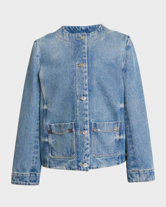 Jean Jacket with 4G Chain Detail