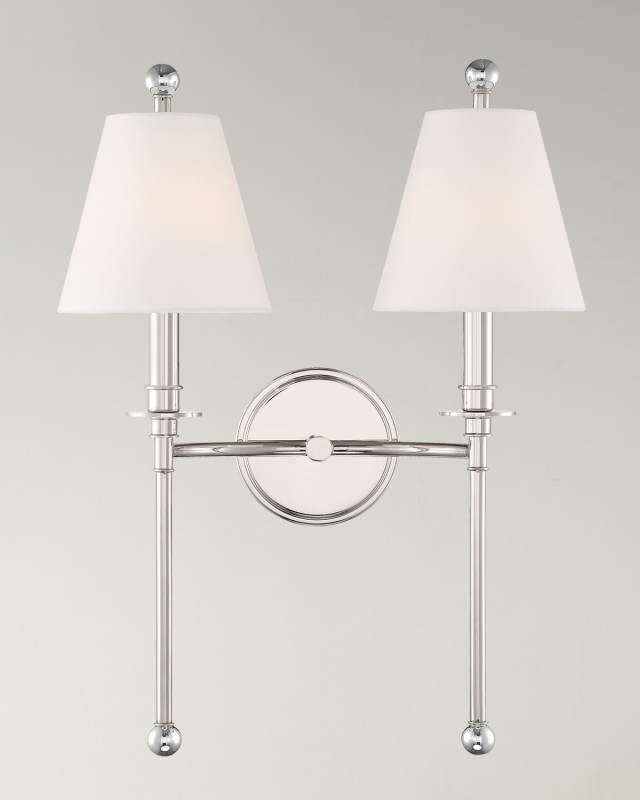 Riverdale 2-Light Polished Nickel Wall Sconce