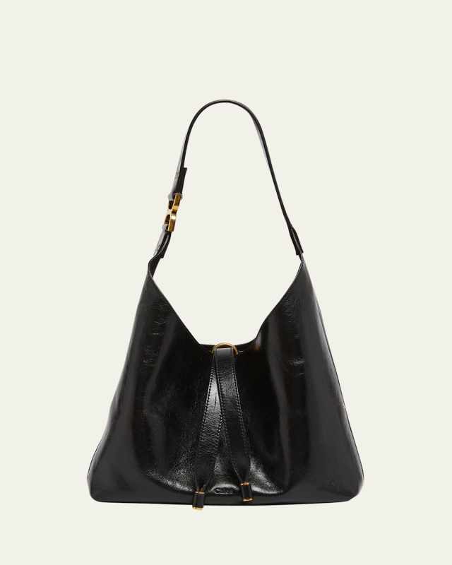 Marcie Small Hobo Bag in Shiny Calfskin