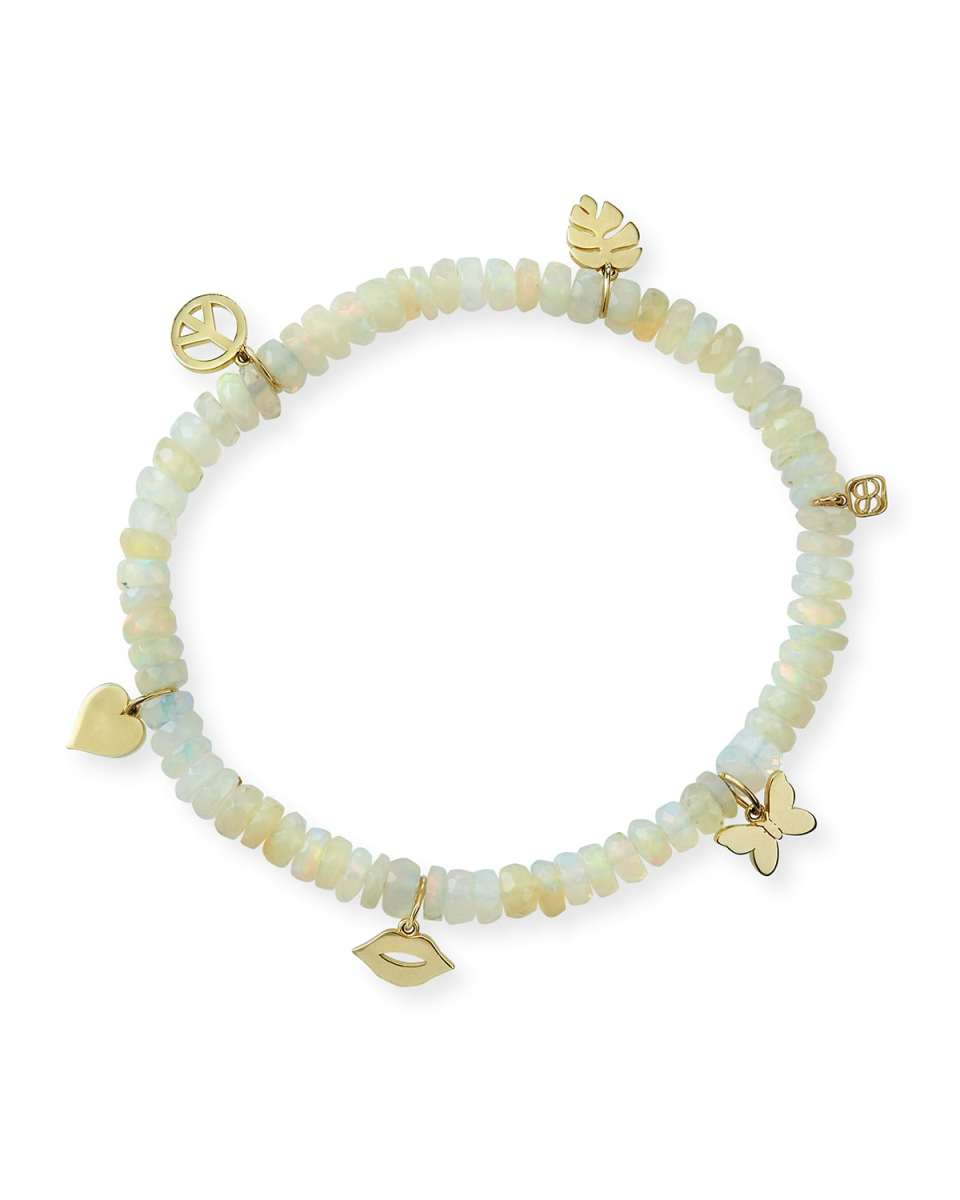 5mm Ethiopian Opal Multi-Charm Bracelet