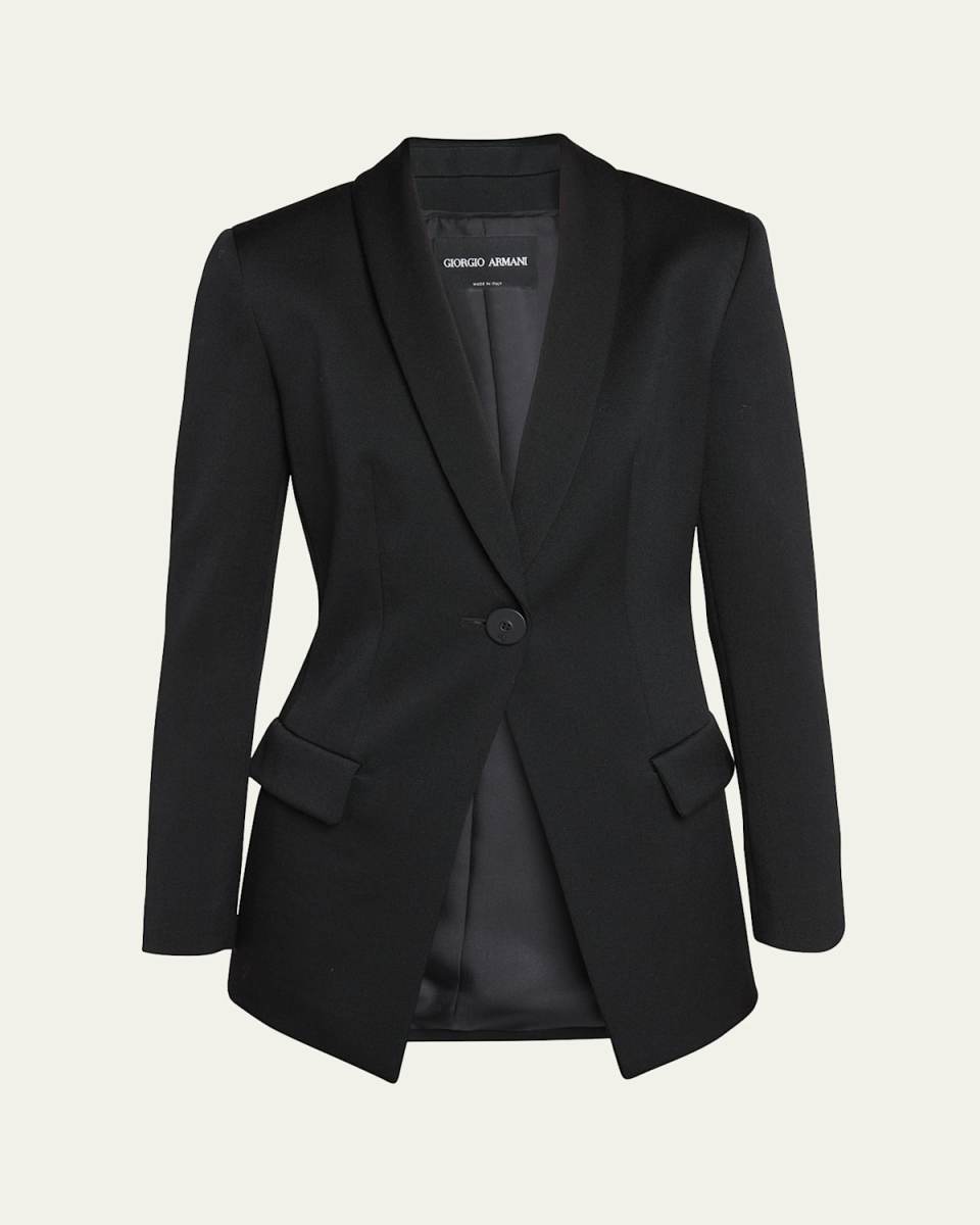Virgin Wool One-Button Blazer