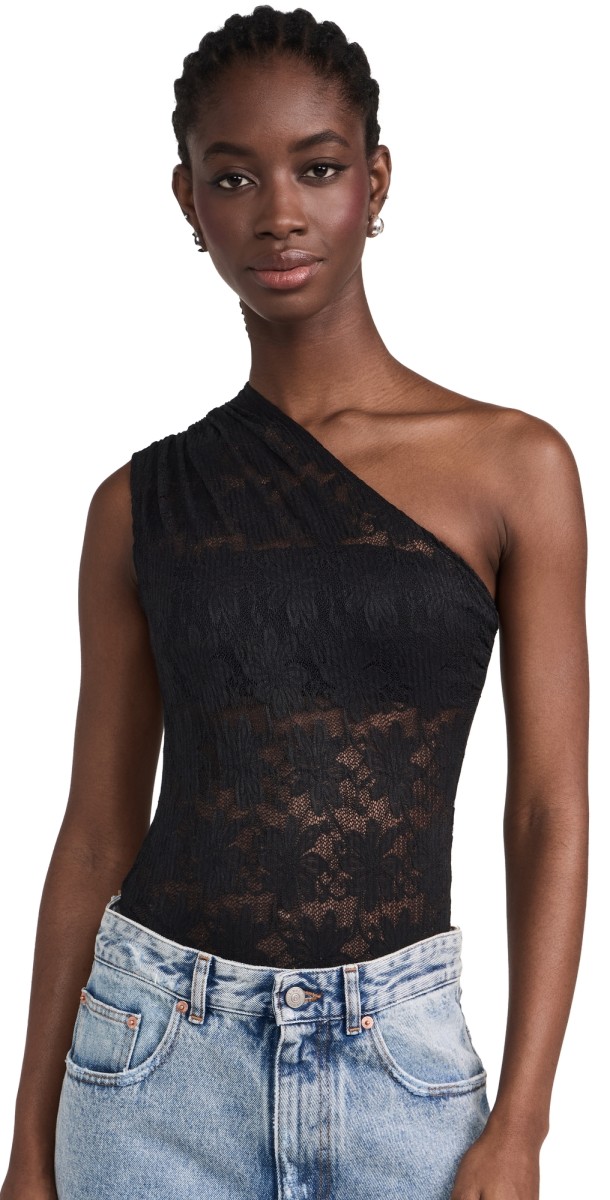 Miaou Jade Thong Bodysuit Jet Black