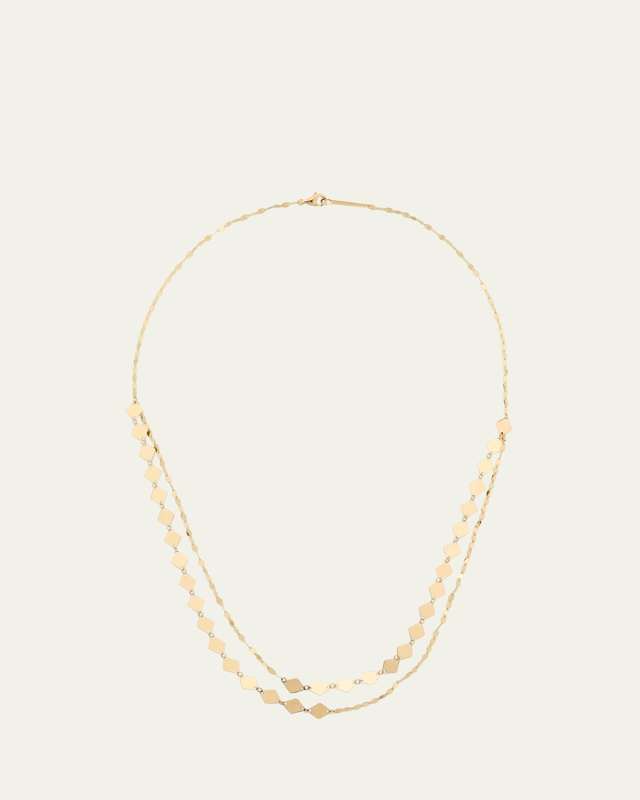 14K Yellow Gold Laser Kite Blake Chain Double-Strand Necklace, 18"L