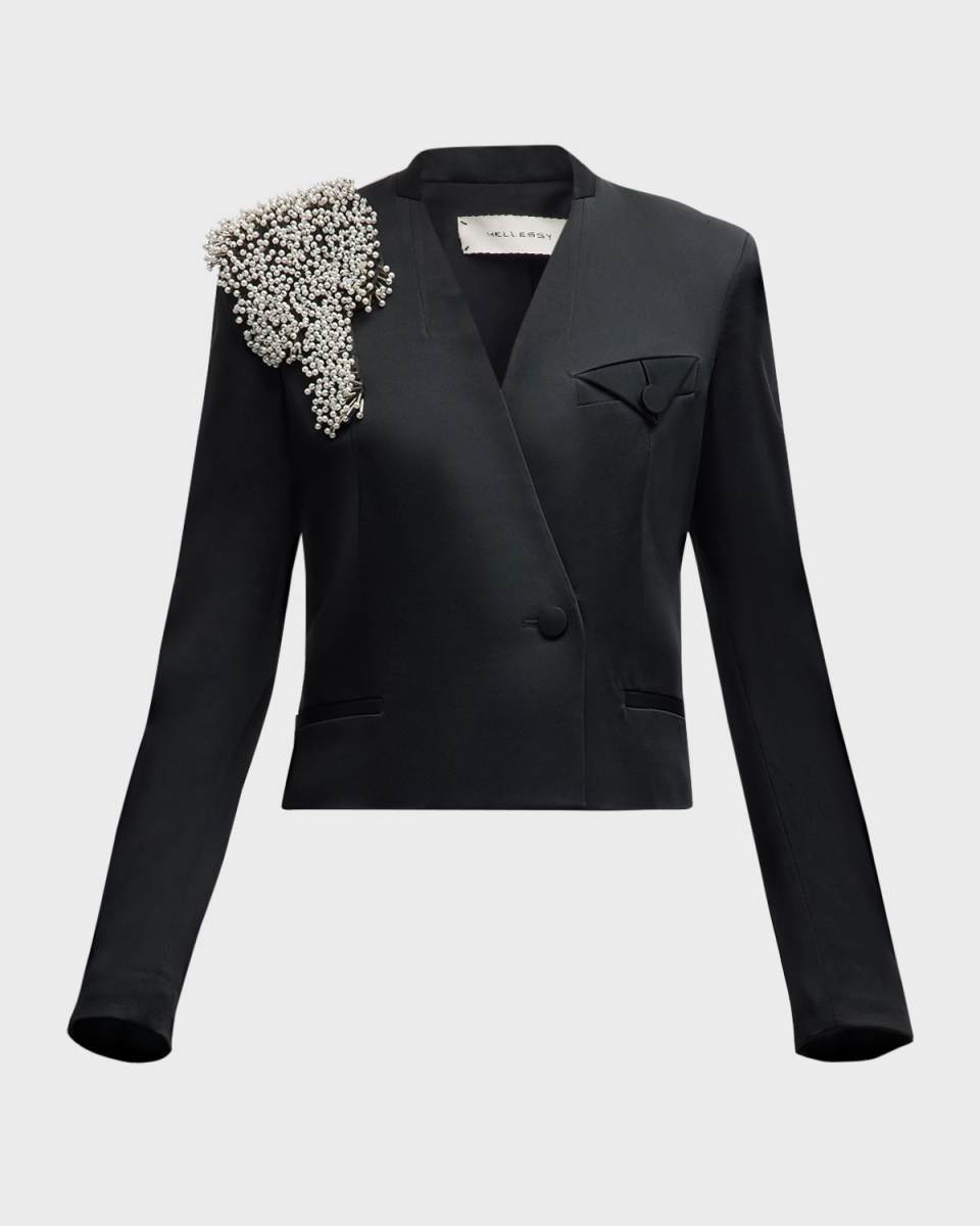 Carlito Embellished Double-Breasted Blazer
