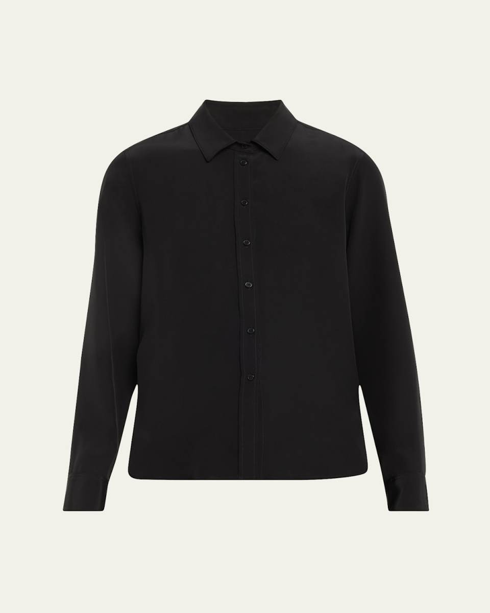 Gaia Silk Button-Front Shirt