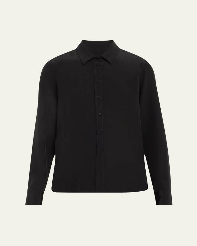 Gaia Silk Button-Front Shirt