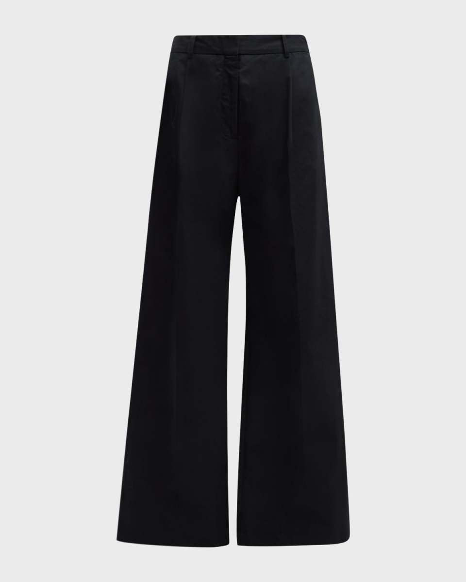 Pleated High-Rise Wide-Leg Trousers