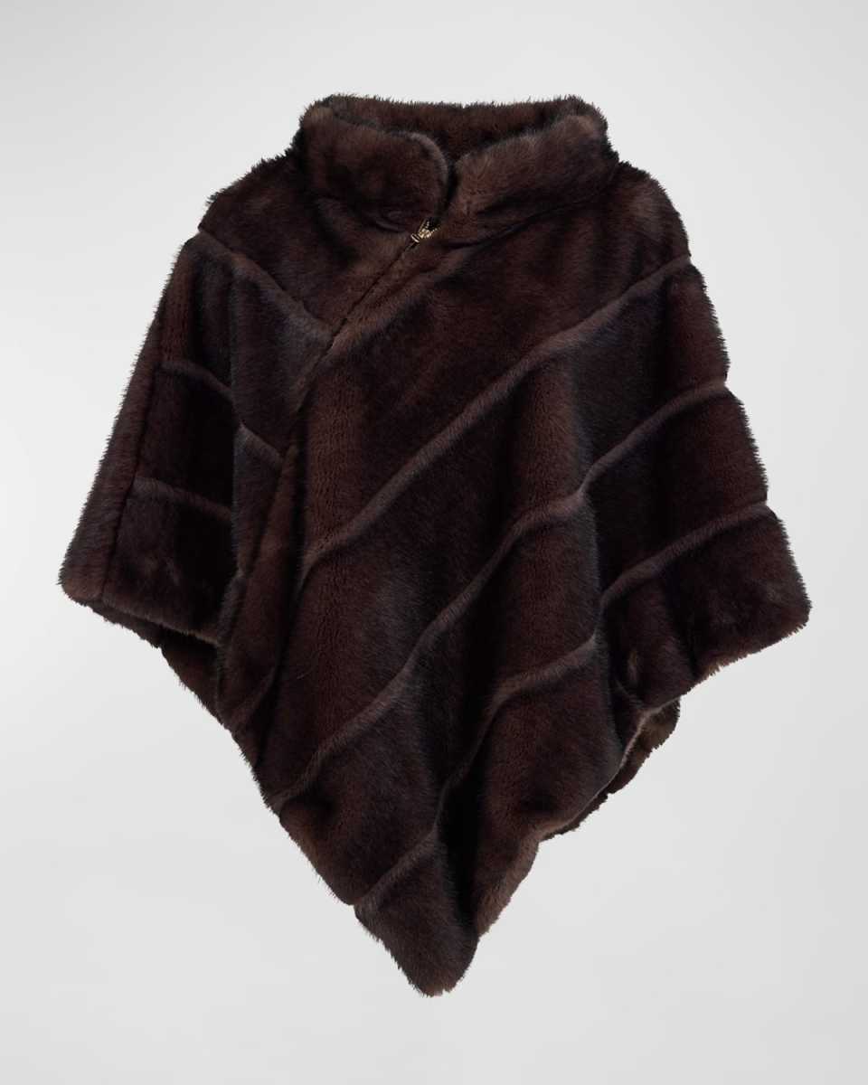 Carly Faux-Fur Zip Poncho