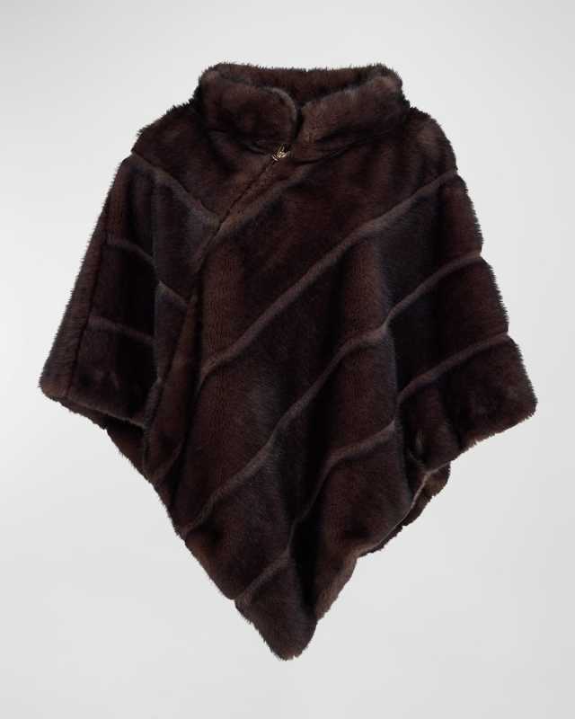 Carly Faux-Fur Zip Poncho