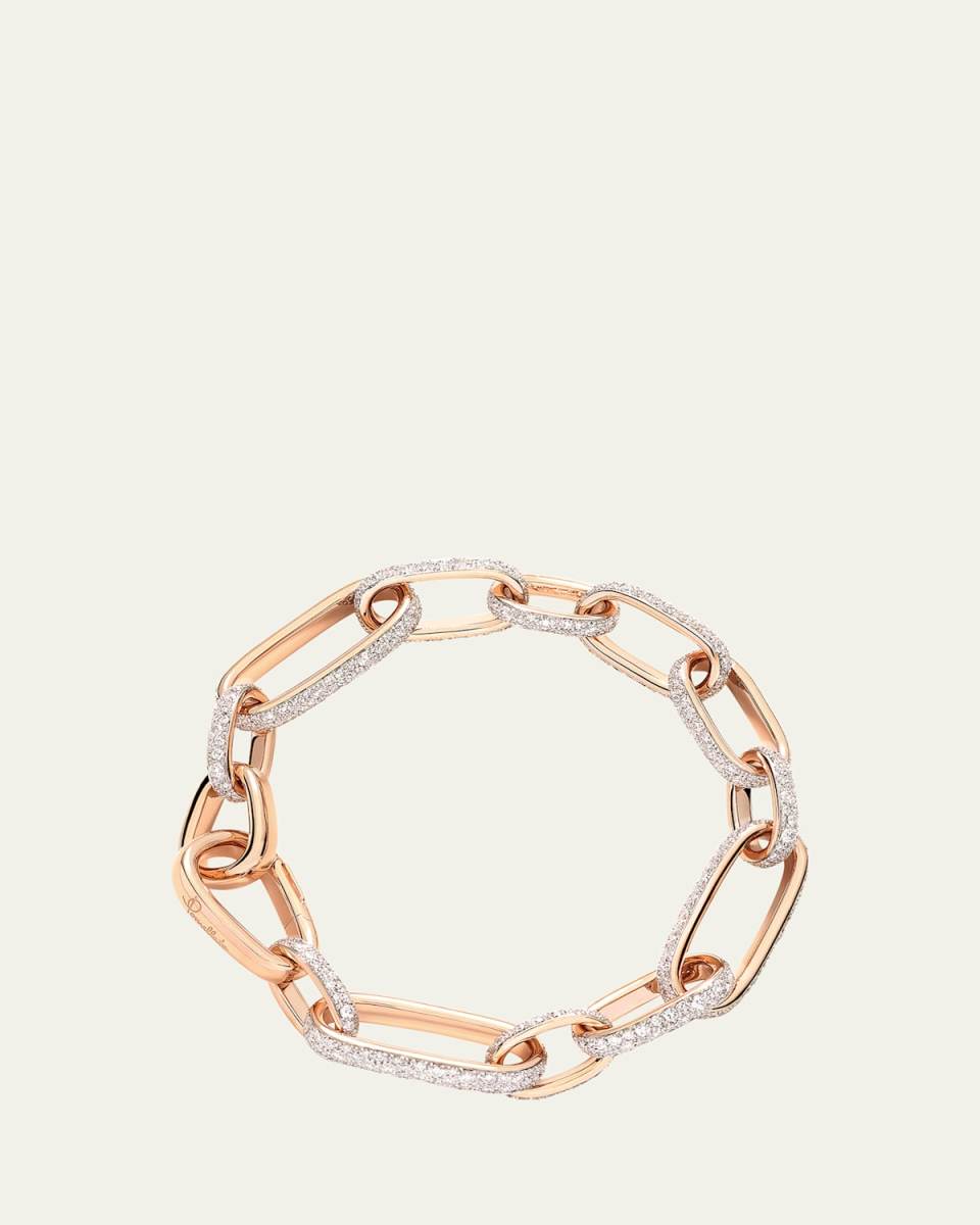 Iconica 18K Rose Gold Diamond Full Pave Extra Slim Link Bracelet