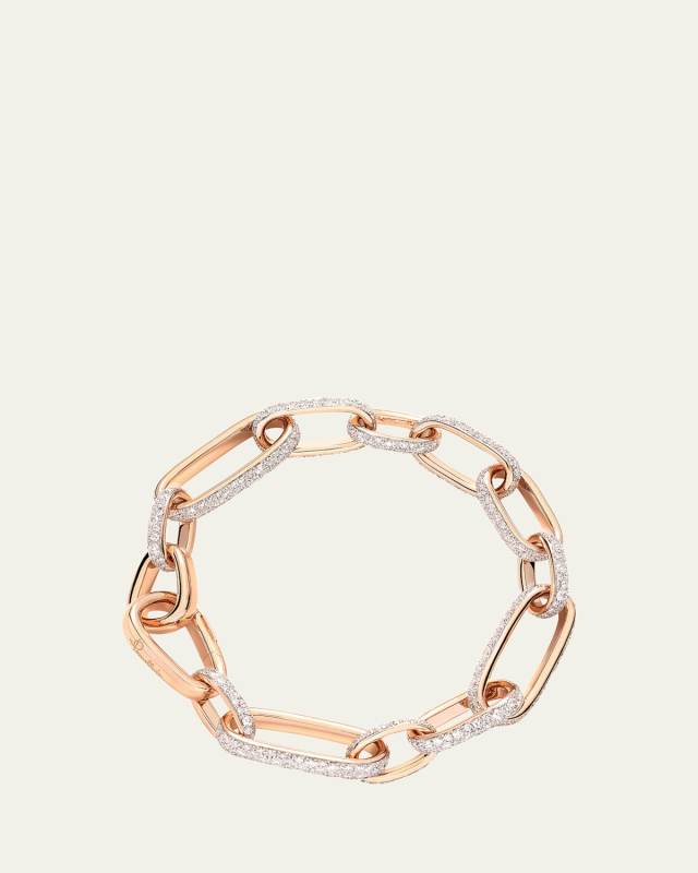 Iconica 18K Rose Gold Diamond Full Pave Extra Slim Link Bracelet