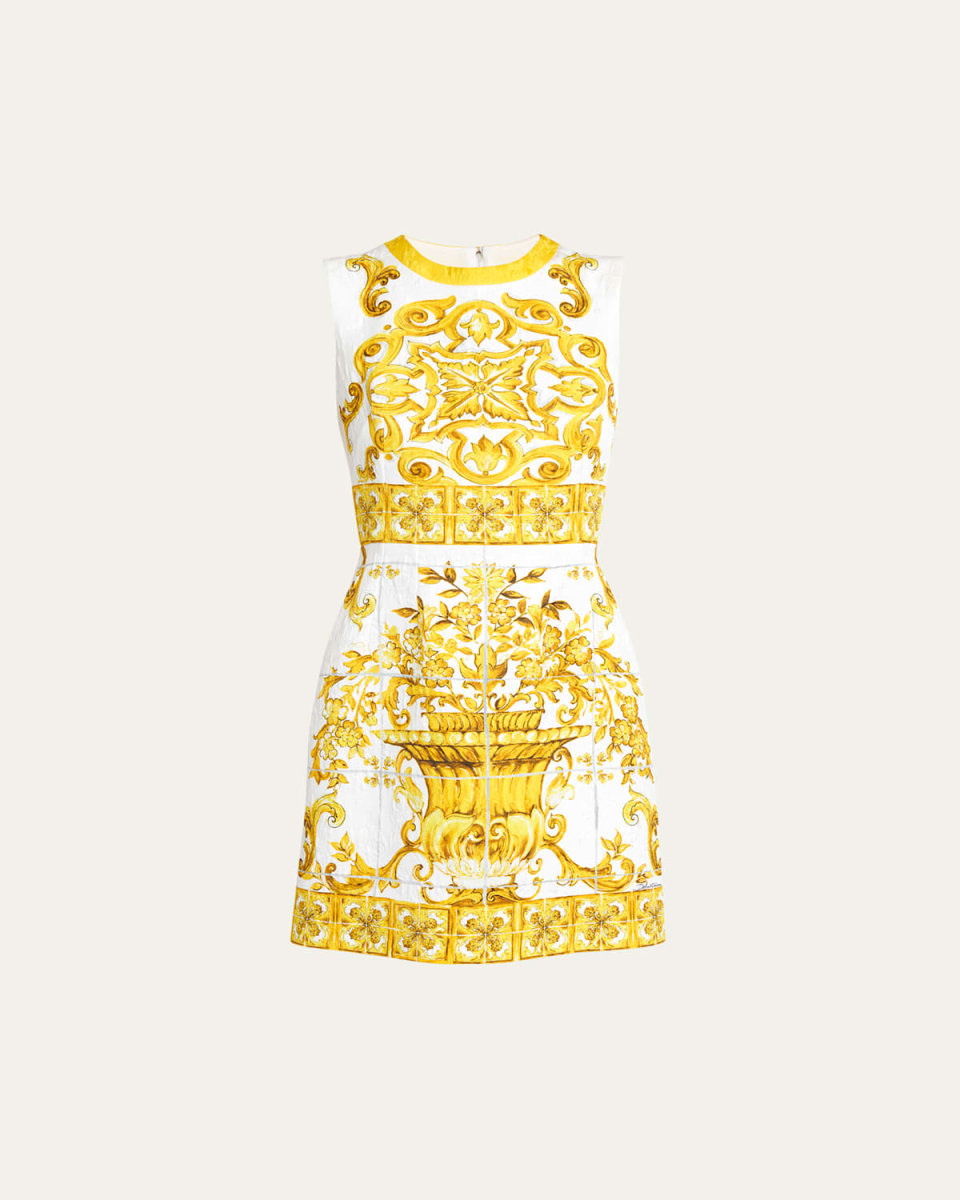 Brocade Print Mini Dress