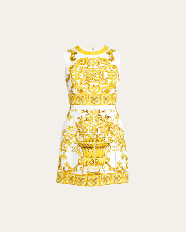 Brocade Print Mini Dress