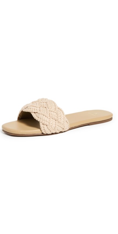 KAANAS Pansy Chunky Braided Slides Natural