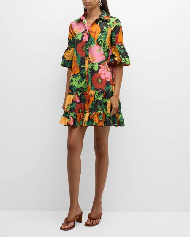Choux Floral Print Shirtdress