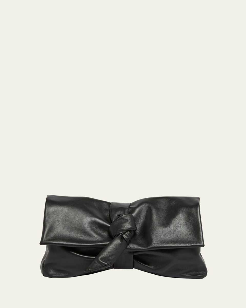 Leather Knot Clutch Bag