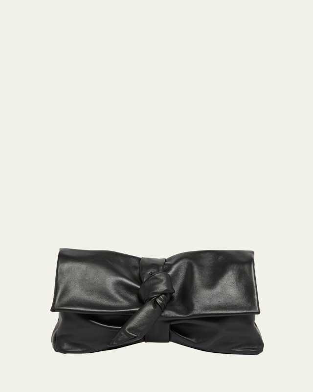 Leather Knot Clutch Bag