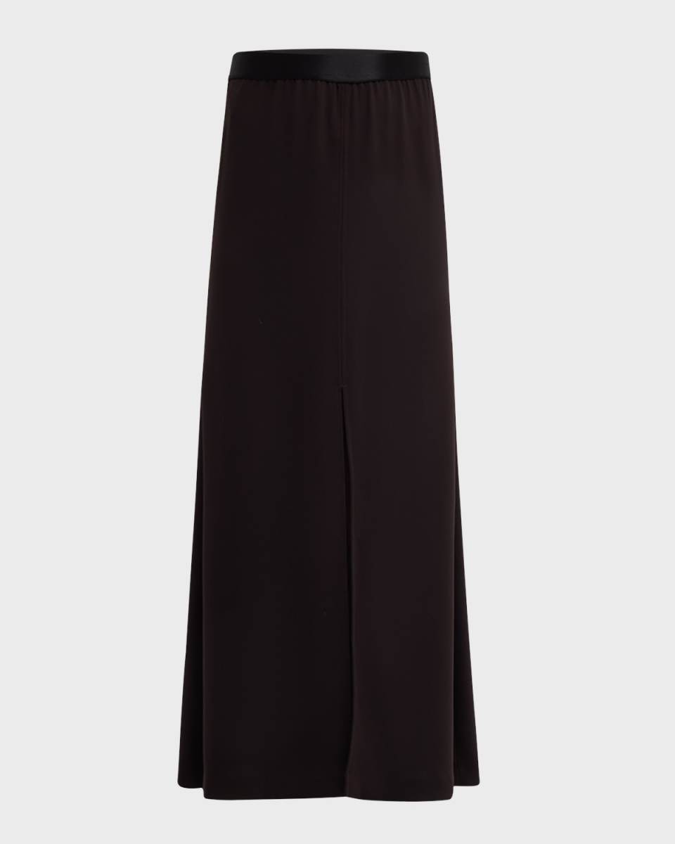 Italian Fluid Satin-Back Crepe Maxi Skirt