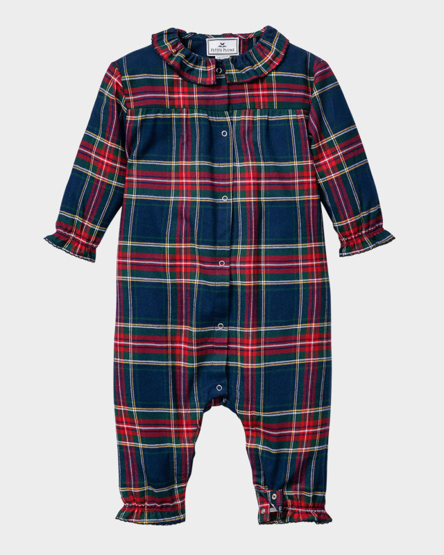 Girl's Madeline Windsor Tartan Coverall, Size Newbor
