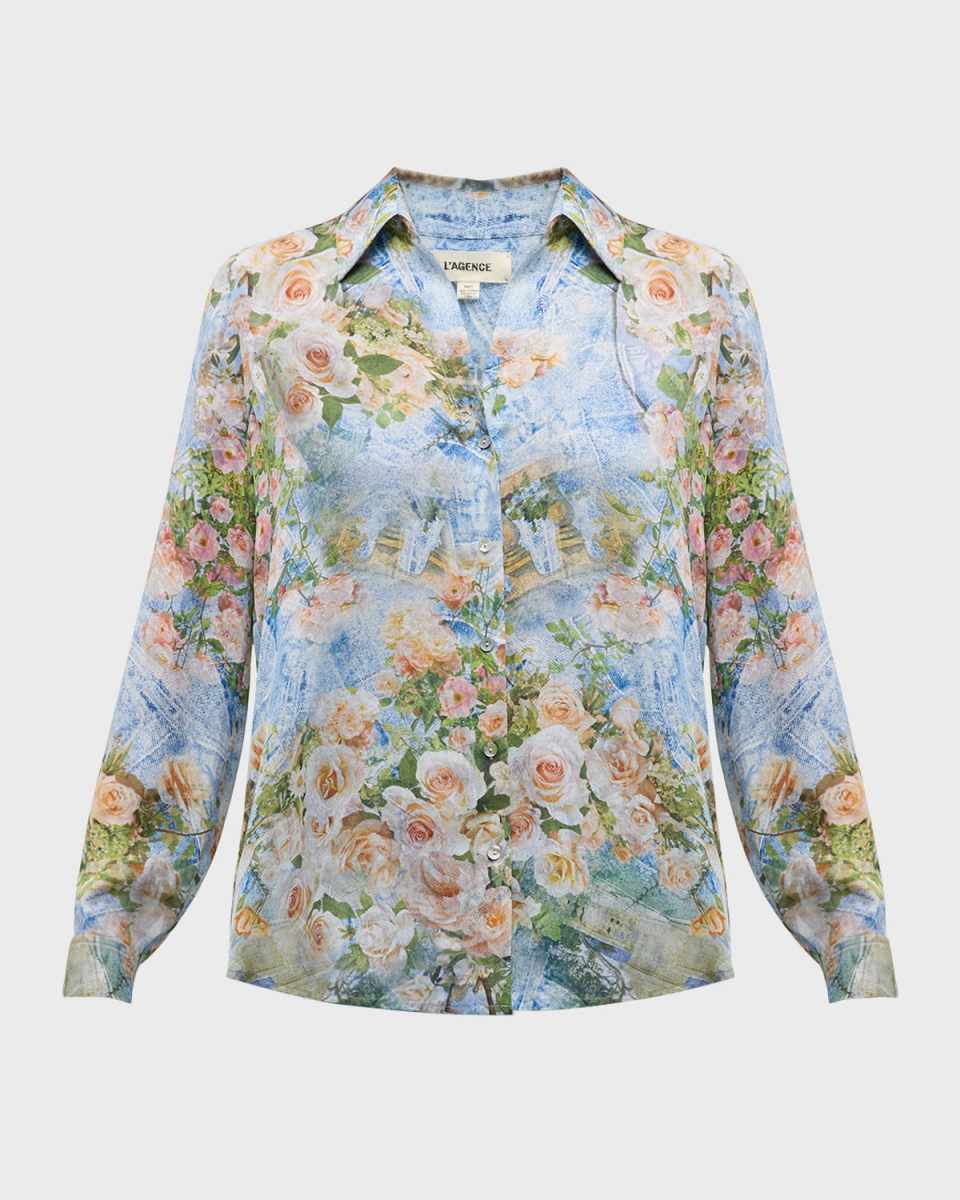 Nina Floral Silk Blous