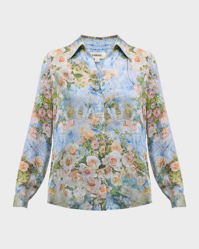 Nina Floral Silk Blous