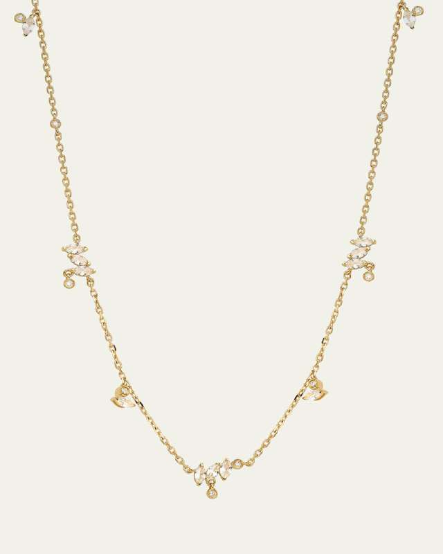 14K Yellow Gold Veto Station Necklace with Lab Grown Diamonds