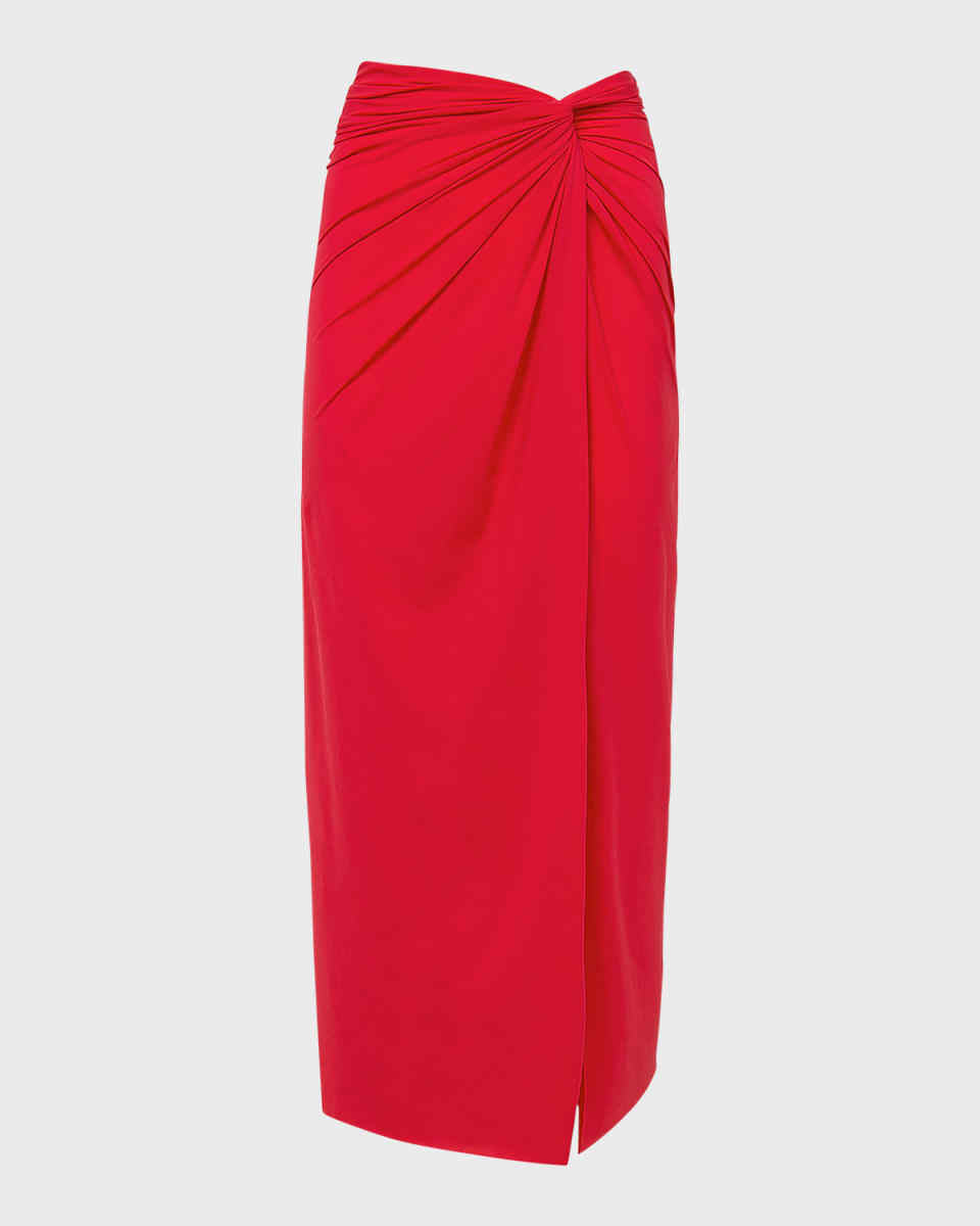 Solid Karen Midi Skirt