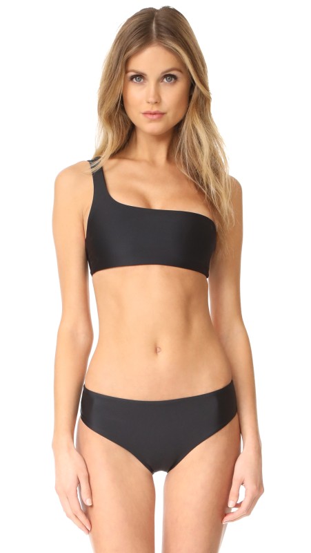 JADE Swim Apex One Shoulder Top Black