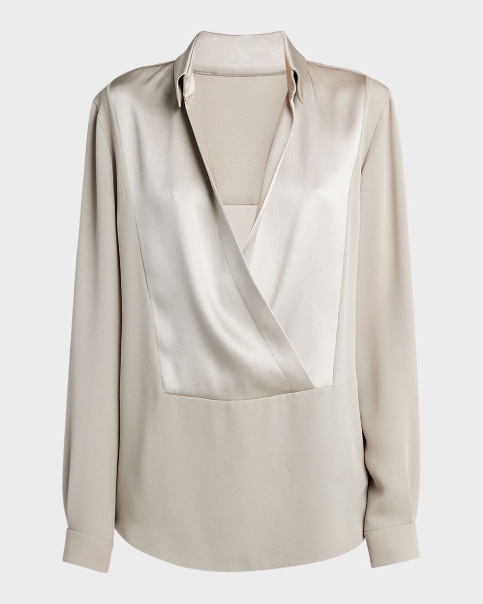 Silk Georgette Wrap Blouse