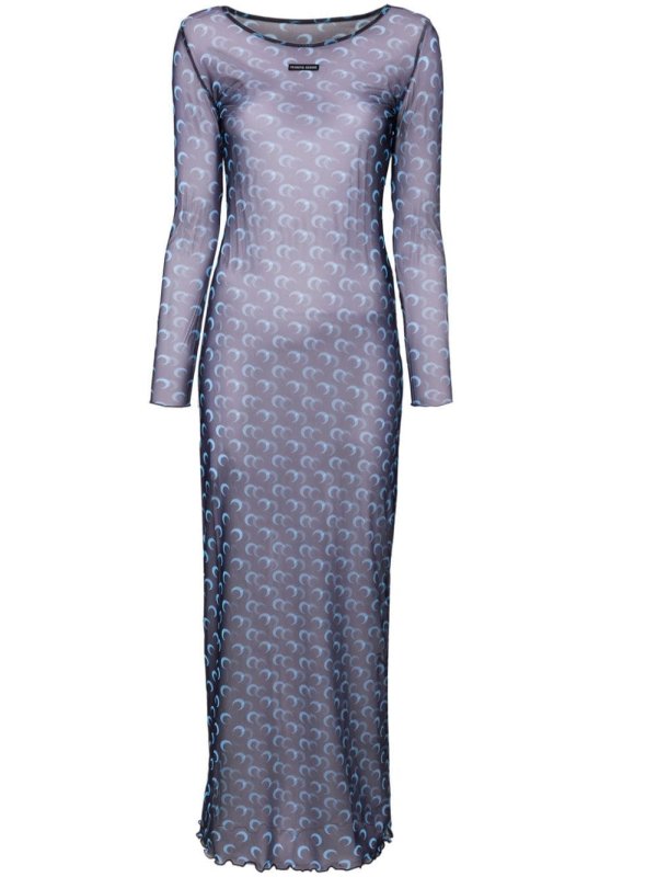 Crescent Moon-print maxi dress
