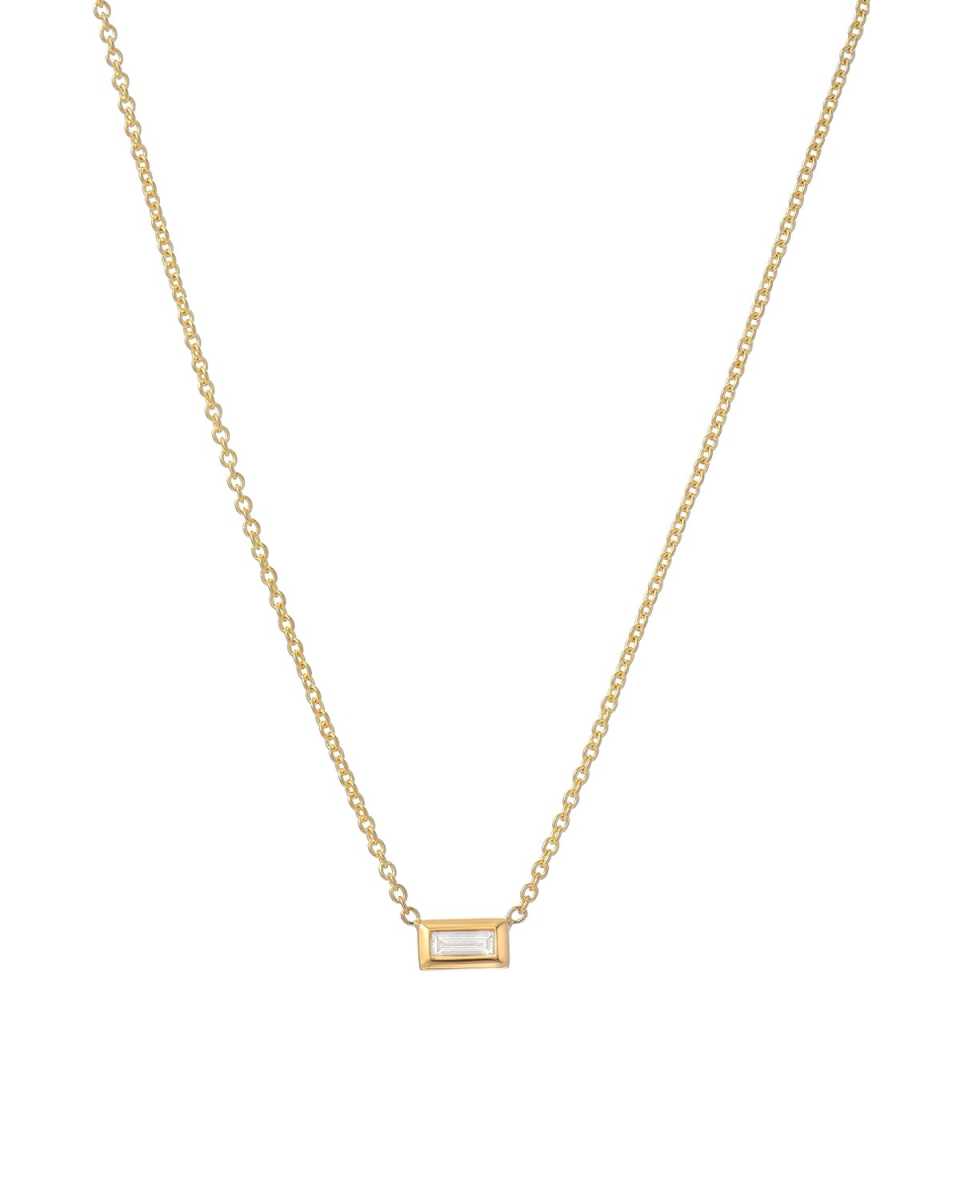 14k Diamond Baguette Necklace