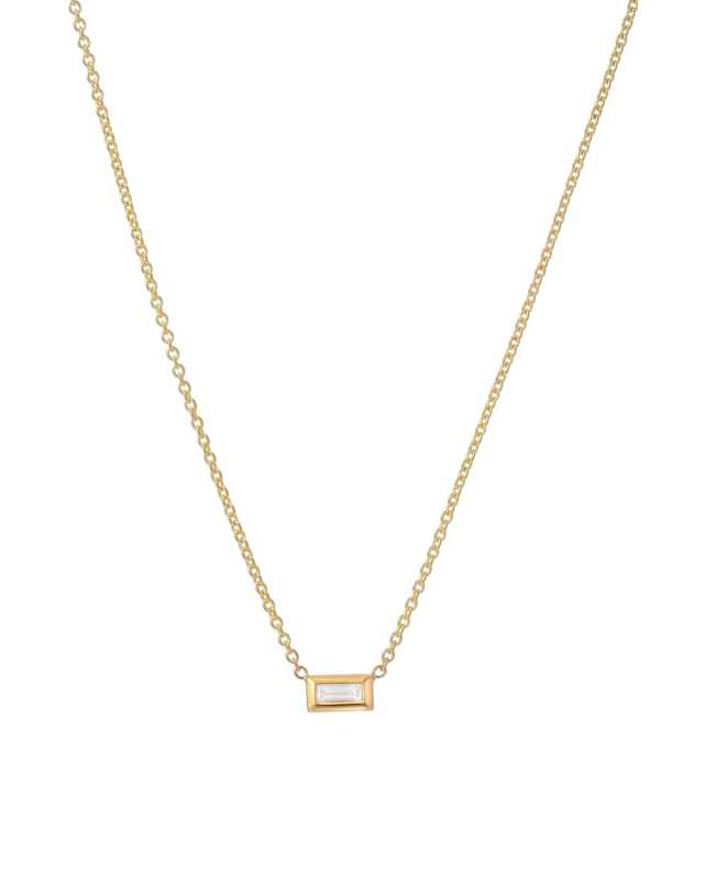 14k Diamond Baguette Necklace