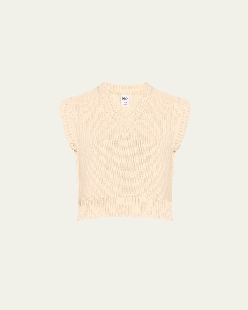 Cruz Shrunken Organic Cotton Knit Vest