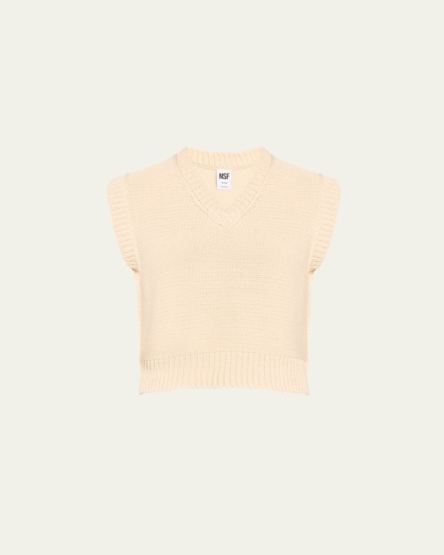 Cruz Shrunken Organic Cotton Knit Vest