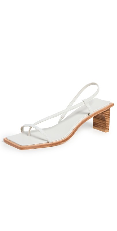 St. Agni Suede Strap Heels Cool White
