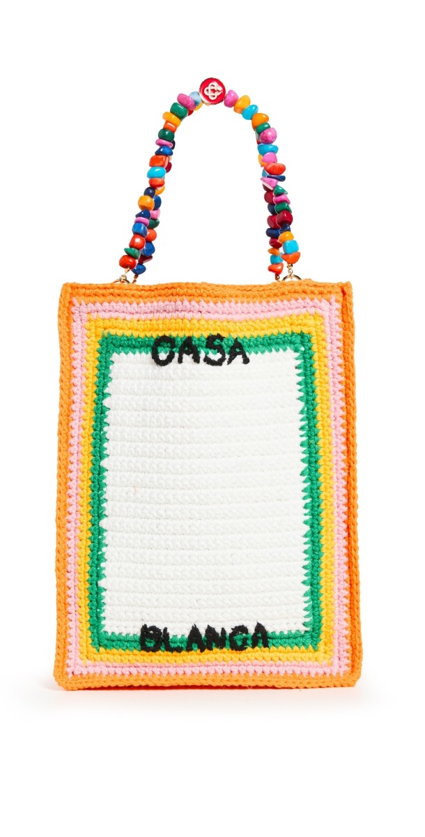 Casablanca Pebble Handle Crochet Bag Knit Mult