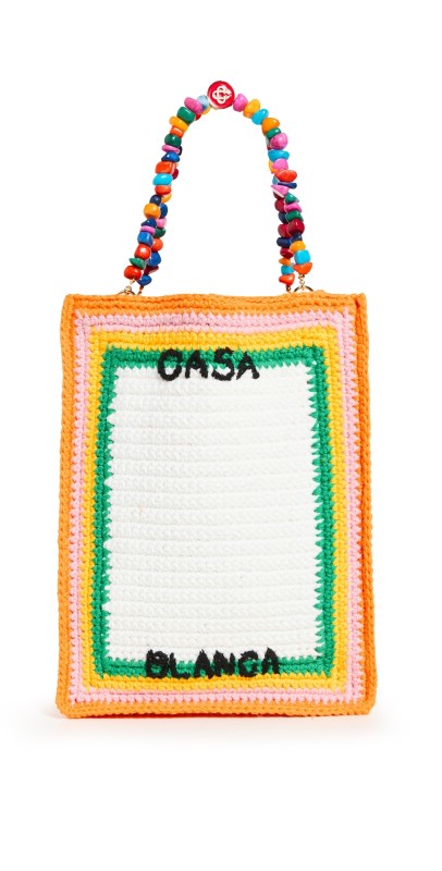 Casablanca Pebble Handle Crochet Bag Knit Mult
